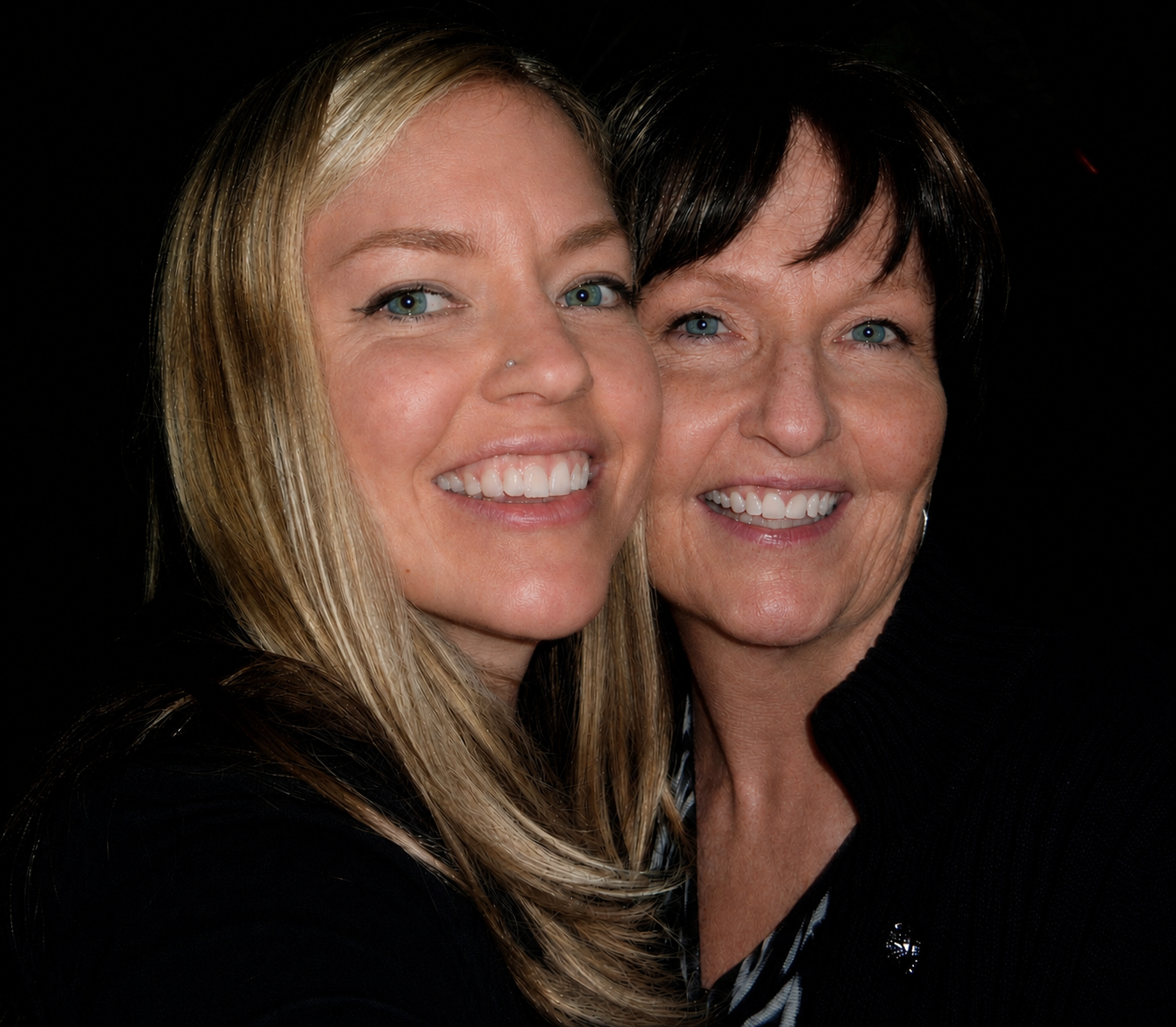 Amy with her mother, smiling together — the personal story behind Sovera Collective.